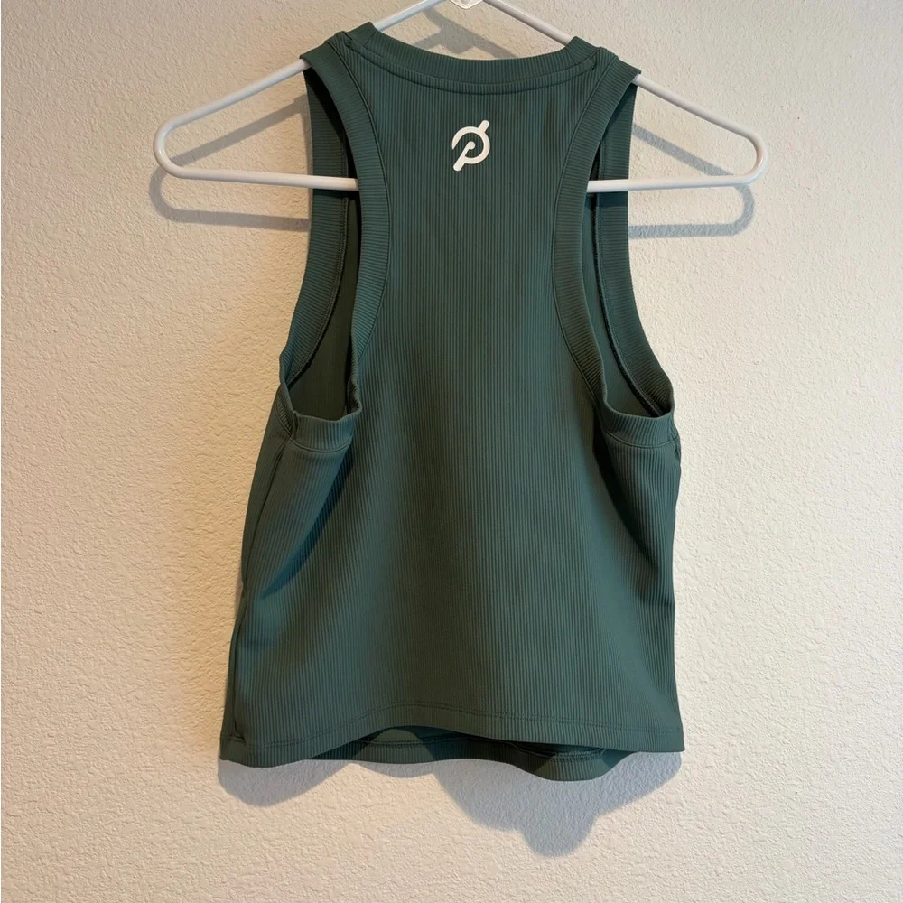 Peloton Ribbed Tank Top - Forest Green - Picture 2 of 5